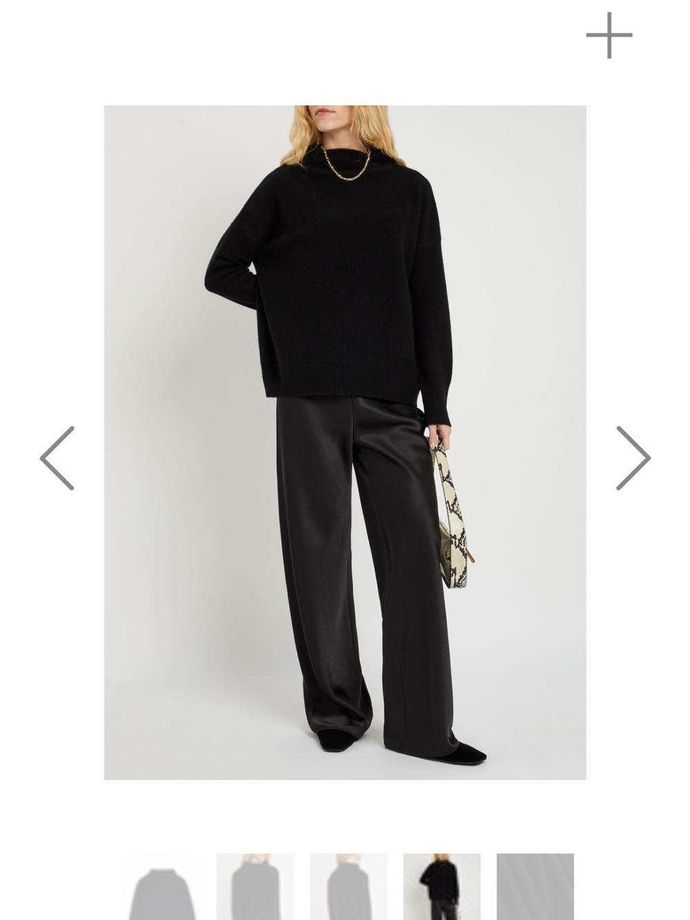Vince Black Oversized Mock-Neck Sweater